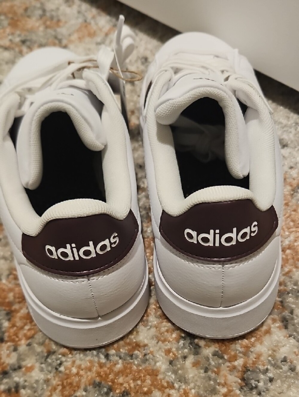 Adidas Women’s White Sneakers with Brown Stripes - Picture 3 of 7